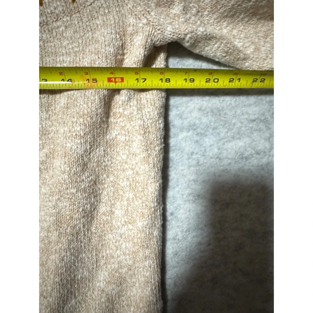 L.L.Bean Women's Fair Isle Sweater Cream Nordic Knit Pullover Size XL ;